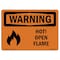 Signmission OSHA WARNING Sign, Hot! Open Flame W/ Symbol, 10in X 7in Rigid Plastic, 10" W, 7" H, Landscape OS-WS-P-710-L-12189 - alternate 1